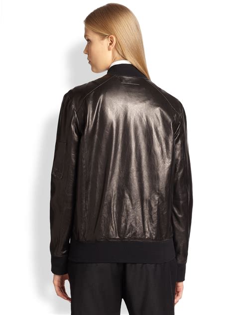 margiela line 14 leather bomber jacket replica|Maison Margiela jackets & coats for Women .